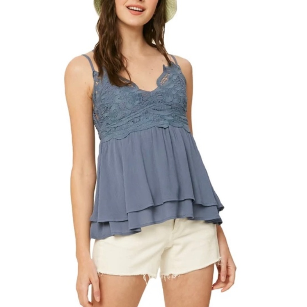 Listicle GREEN crochet tank top. New with tags!